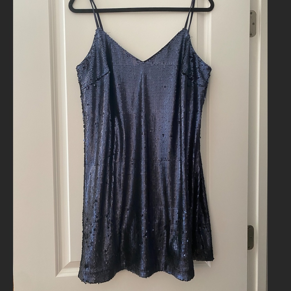 Aqua Dark Blue Sequin Dress